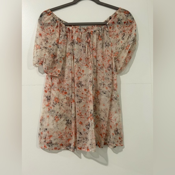 Wrenna Water Color Floral Print Top in Smokey - Picture 1 of 4